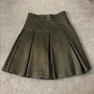 AKRIS Shimmering Gold Pleated Skirt